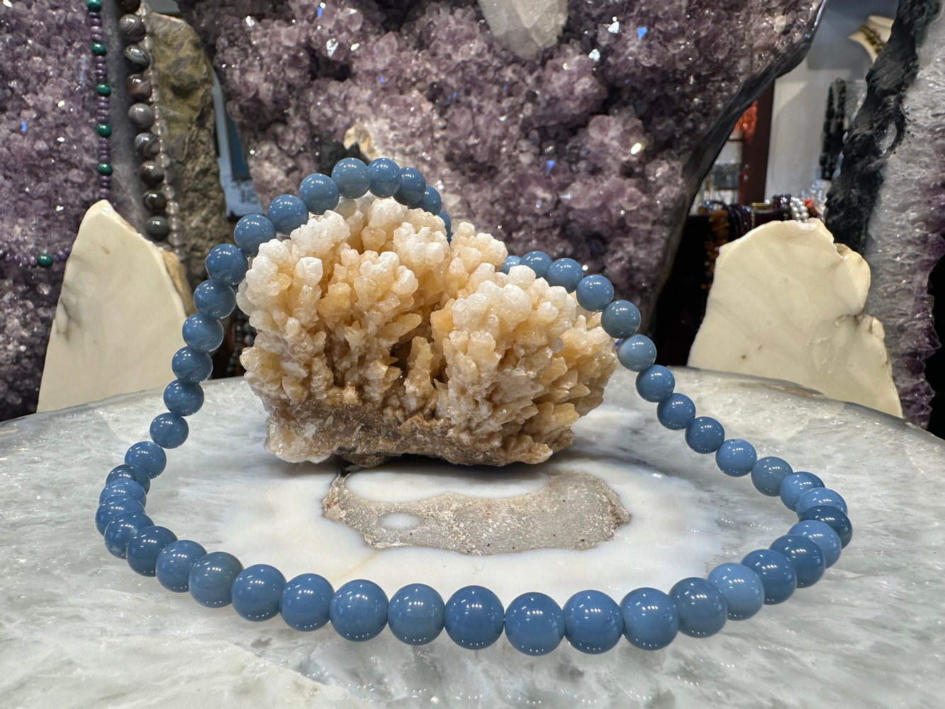 Rare owyhee blue opal 8mm gemstone beads