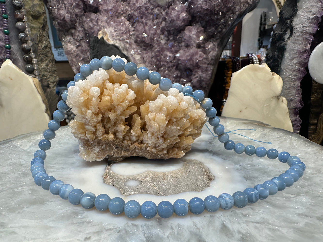 Rare Owyhee blue opal 7mm gemstones beads