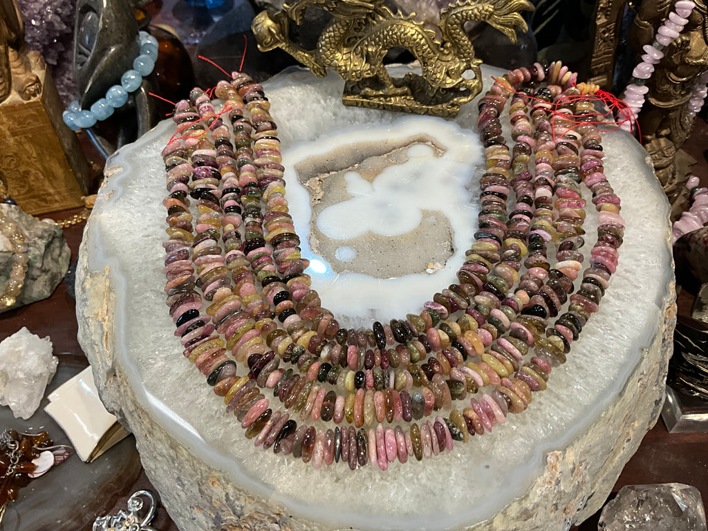 Perles de pierres précieuses en tourmaline multicolore de 11-14 mm (pépites)