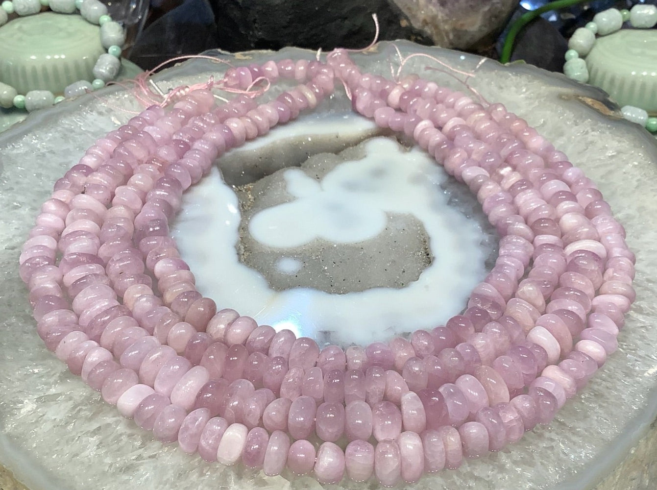 Natural Chunky Pink Chatoyant Kunzite Nugget Gemstone Beads
