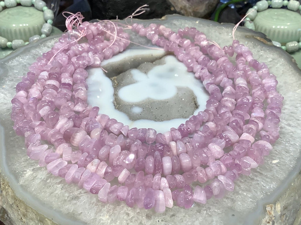 Natural Chunky Pink Chatoyant Kunzite Nugget Gemstone Beads #2