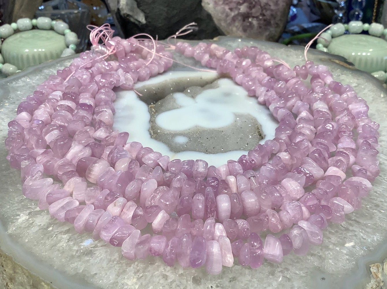 Natural Chunky Pink Chatoyant Kunzite Nugget Gemstone Beads #2