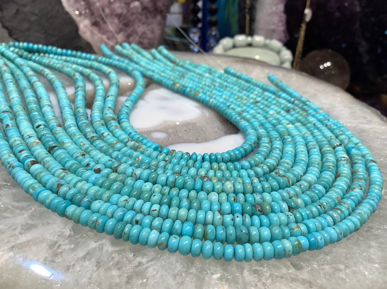 5mm Aqua Blue Turquoise Gemstone Rondelle Beads