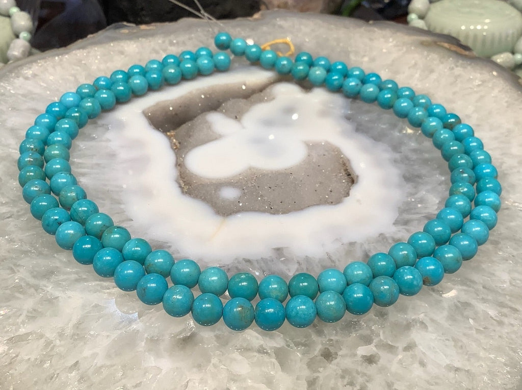 8mm Blue Turquoise Gemstone Round Beads