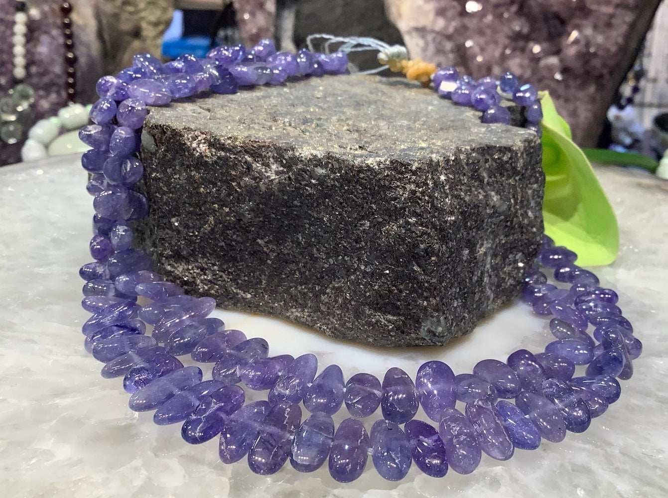 Natural Purple Tanzanite Smooth Nugget Gemstone Beads