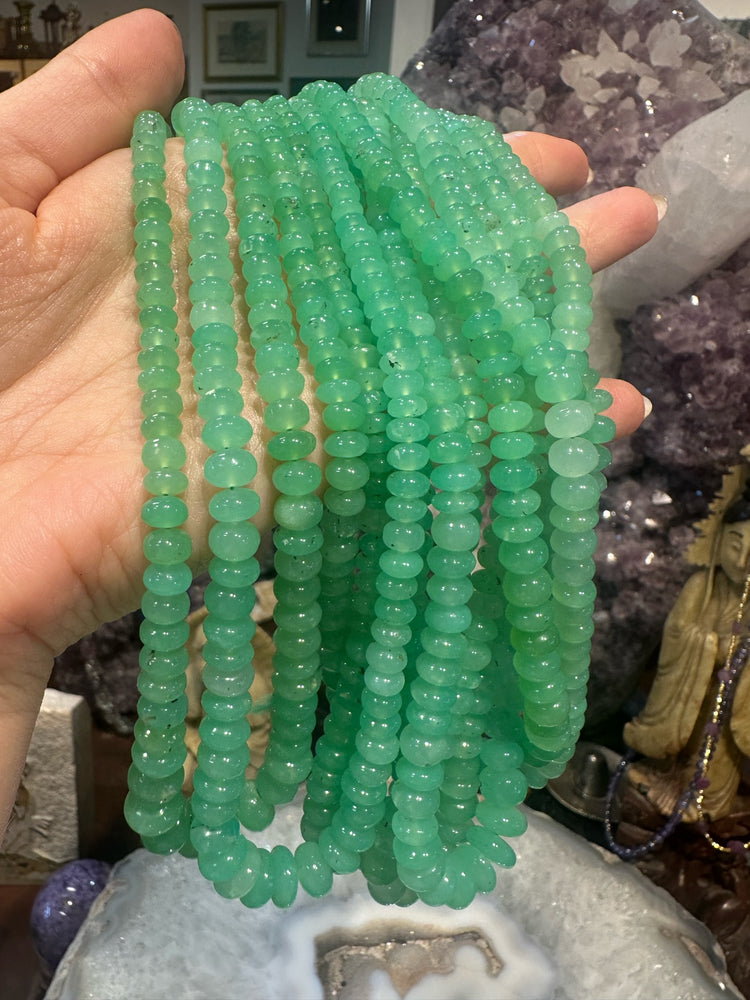 4-7mm Smooth Chrysoprase Graduated Rondelle Beads