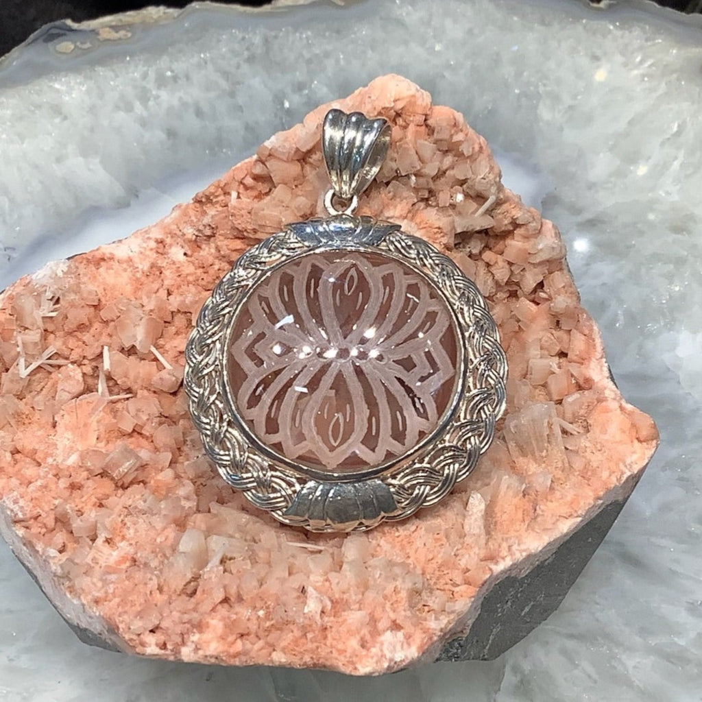 Stunning Gem Cut Rock Crystal & Sterling Silver Pendant from Nepal