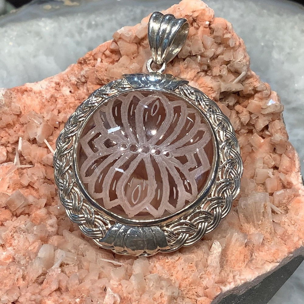 Stunning Gem Cut Rock Crystal & Sterling Silver Pendant from Nepal