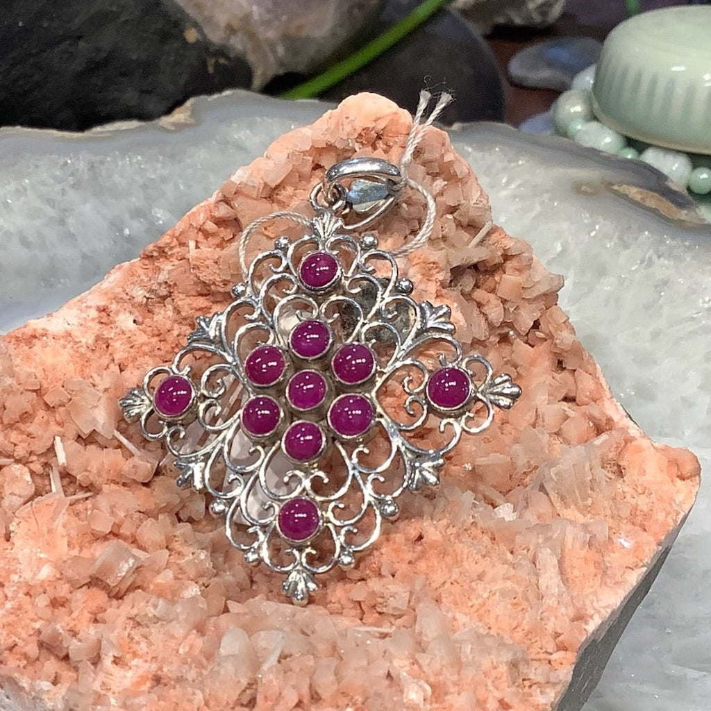 Handmade Natural Ruby & Sterling Silver Pendant