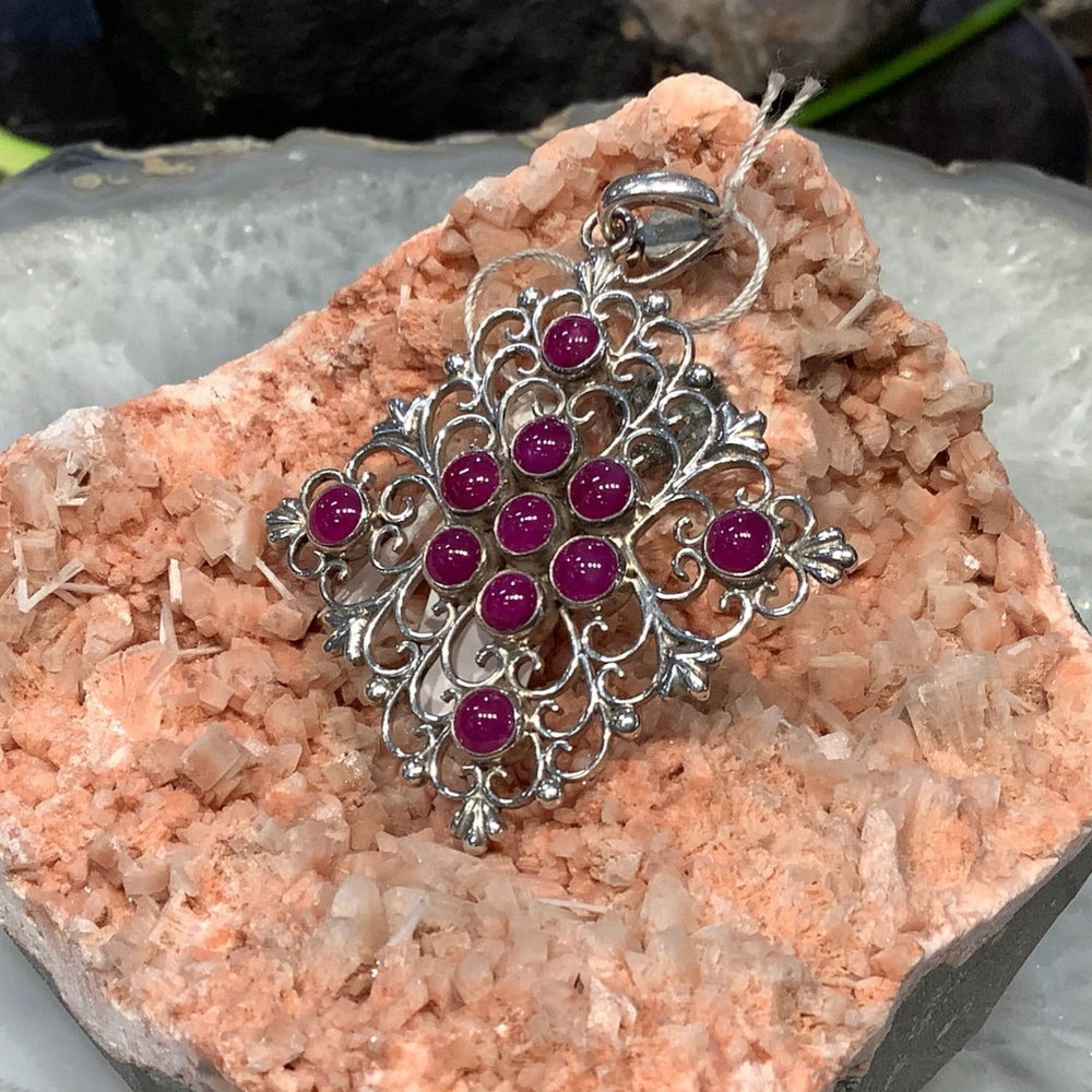Handmade Natural Ruby & Sterling Silver Pendant