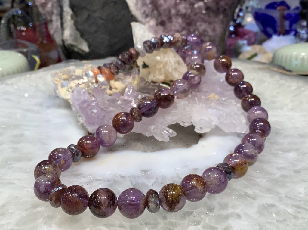 Amethyst with Auralite & Moonstone Gemstone Necklace