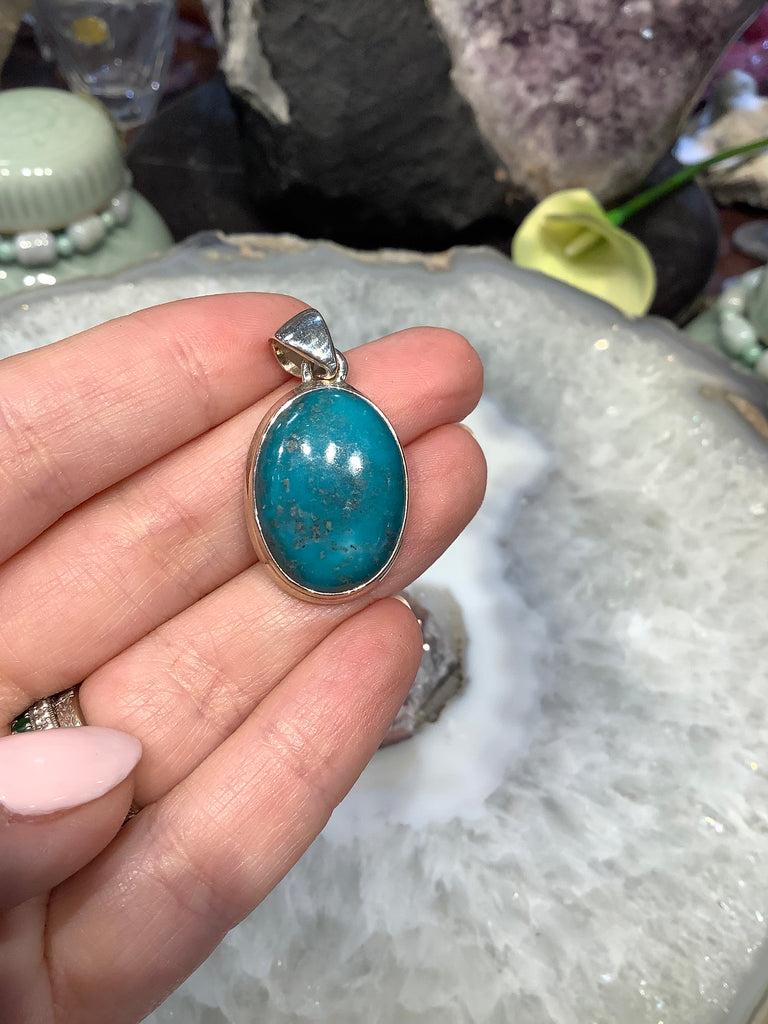 Persian Turquoise & sterling silver gemstone pendant