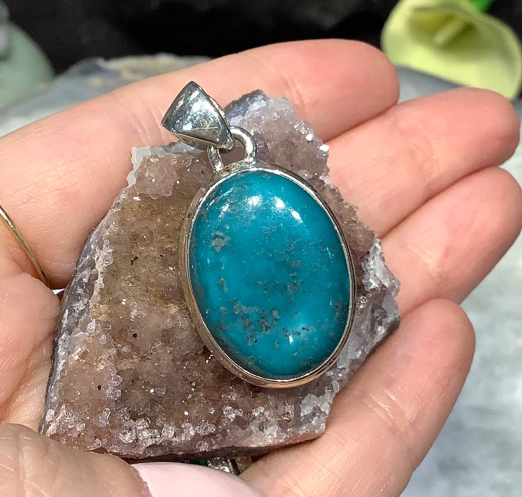 Persian Turquoise & sterling silver gemstone pendant