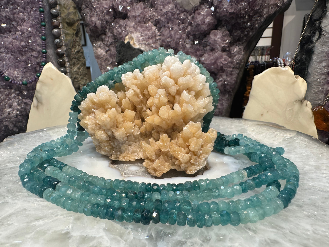 Stunning Grandidierite 6mm faceted rondelle gemstones beads