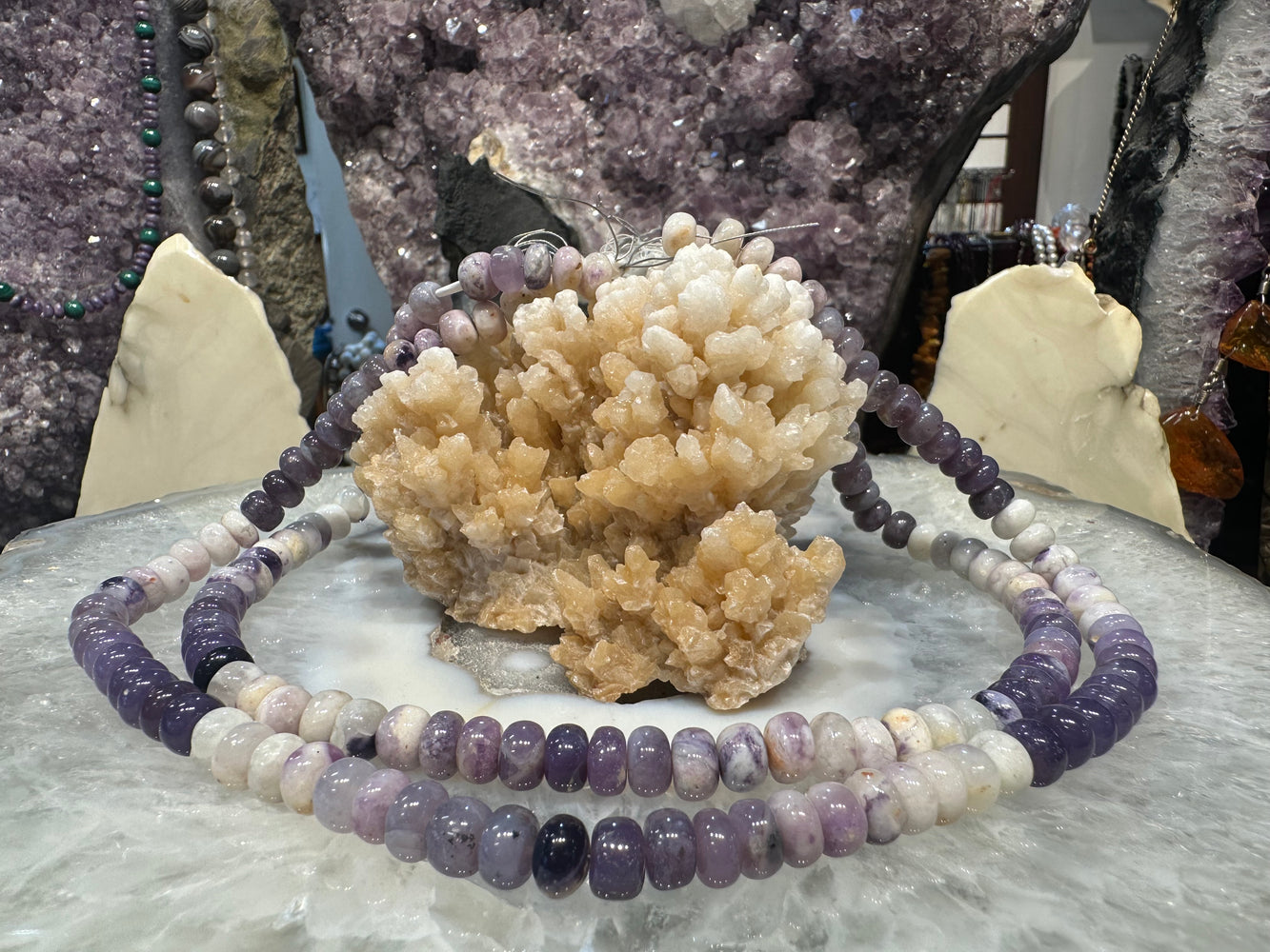 Beautiful Tiffany opal 8mm smooth rondelle gemstone beads