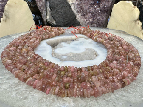 Natural Pink Rubellite Tourmaline Nugget Gemstone Beads