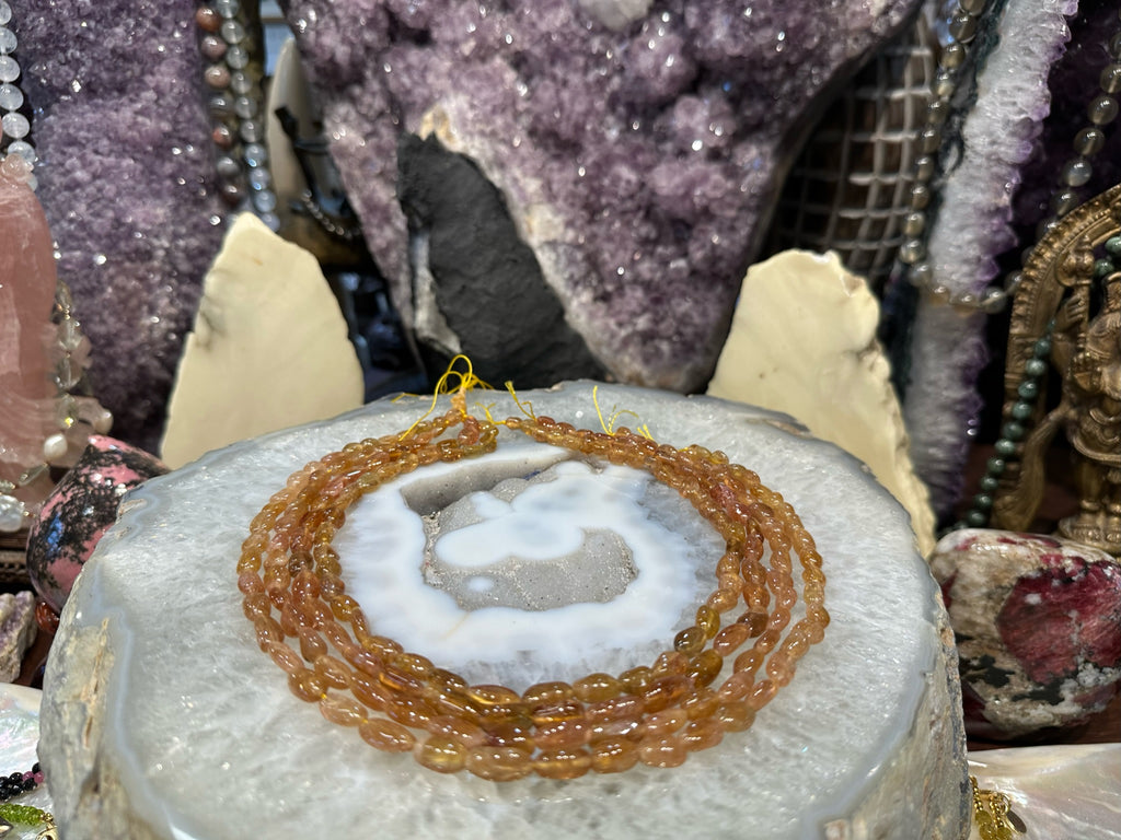 Natural Rare Peach Tourmaline Nugget Gemstone Beads