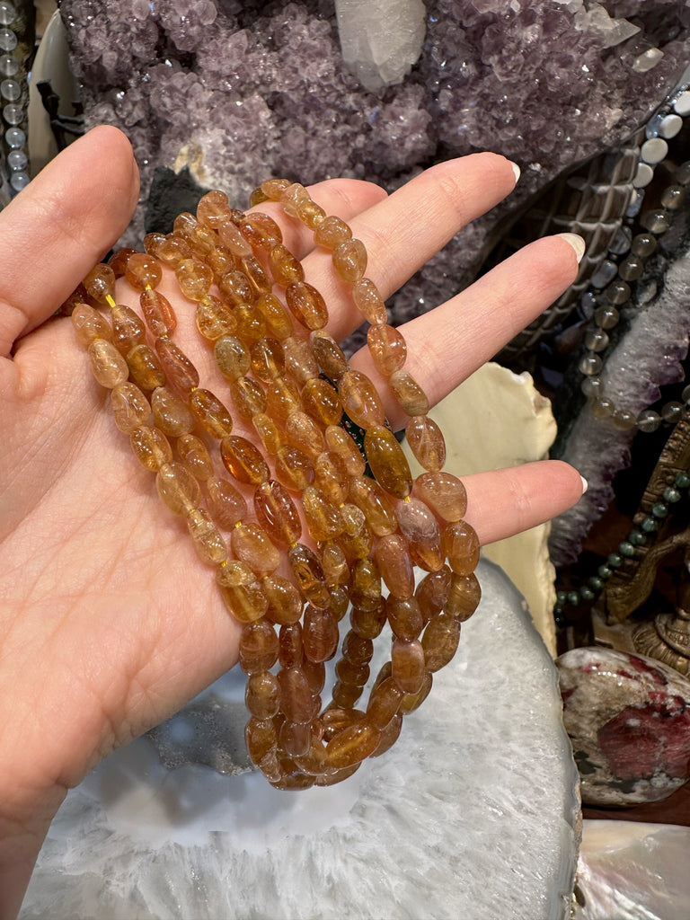 Natural Rare Peach Tourmaline Nugget Gemstone Beads