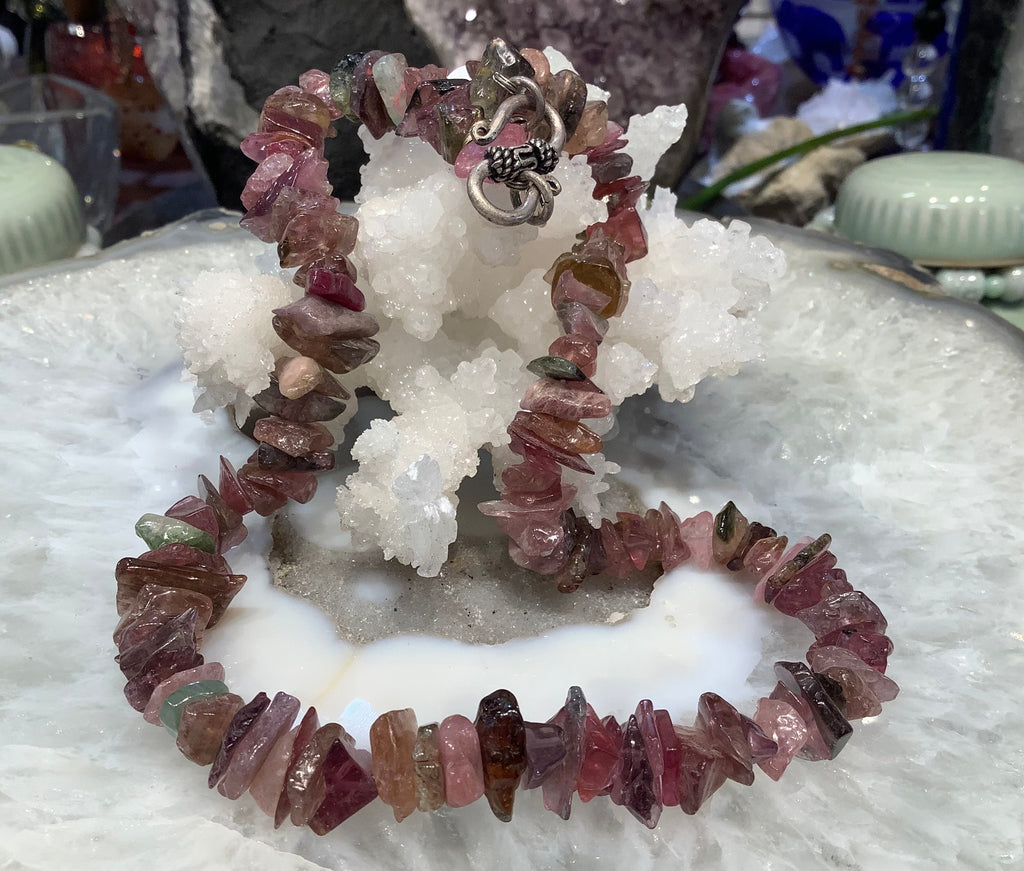 Beautiful Natural Pink Tourmaline Gemstone Necklace