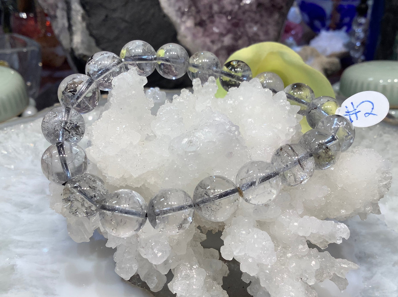 Natural Herkimer Quartz Diamond 12mm gemstone bracelet #2
