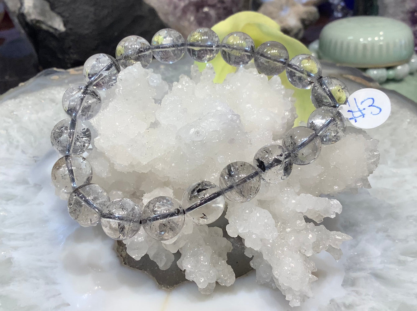 Natural Herkimer Quartz Diamond 12mm gemstone bracelet #3