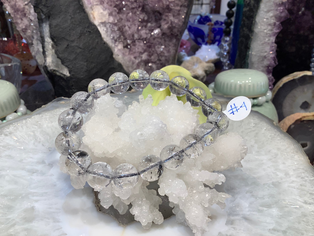 Natural Herkimer Quartz Diamond 12mm gemstone bracelet #4