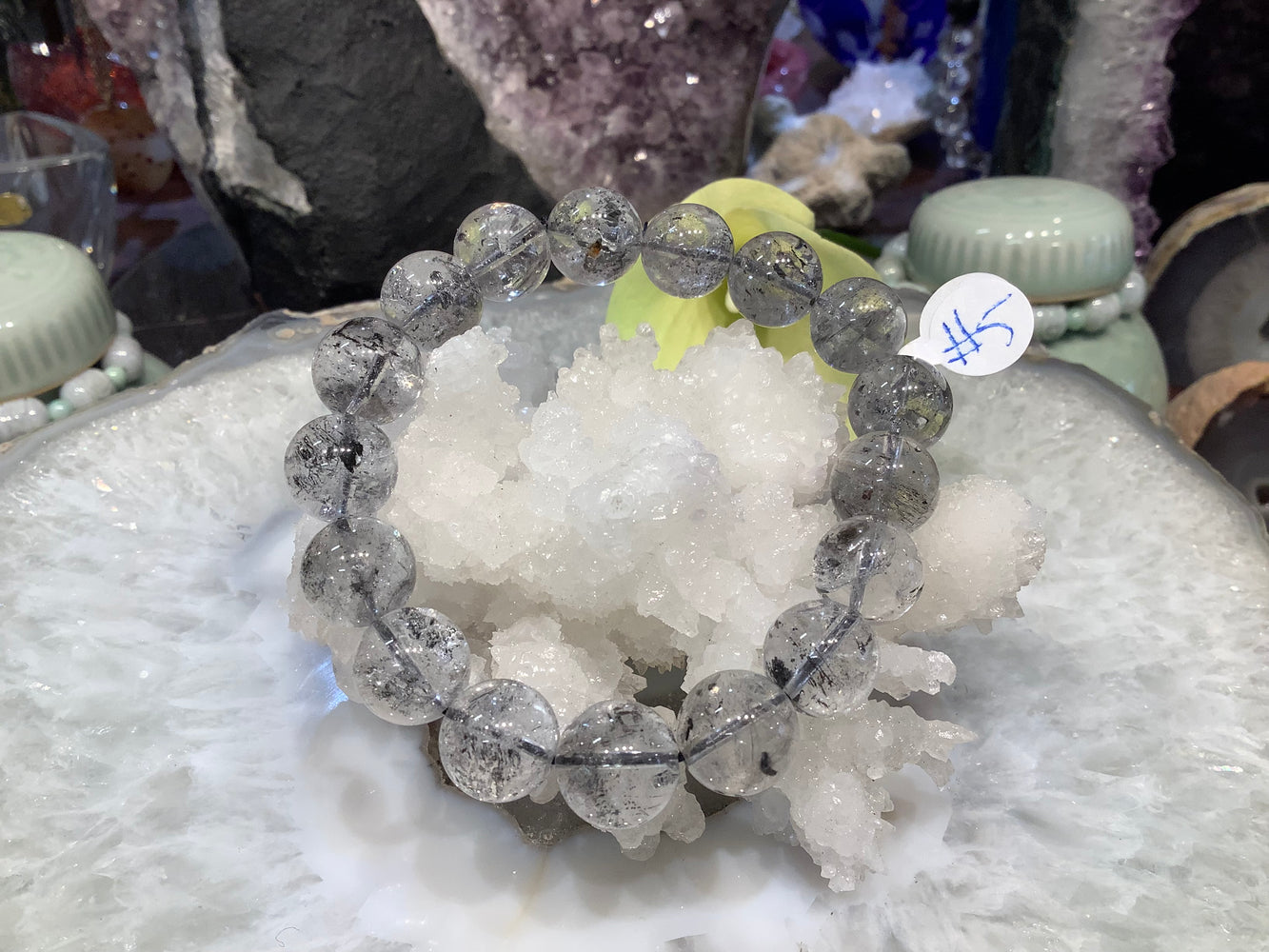 Natural Herkimer Quartz Diamond 12mm gemstone bracelet #5