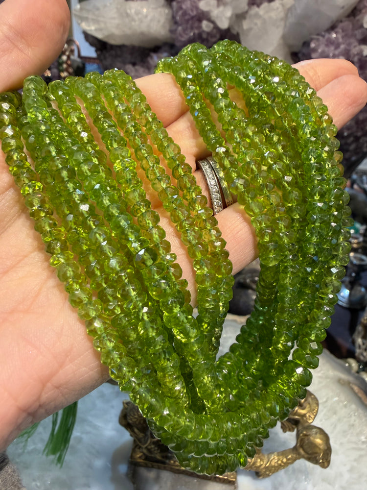 4-7mm Peridot beautiful faceted rondelle gemstones