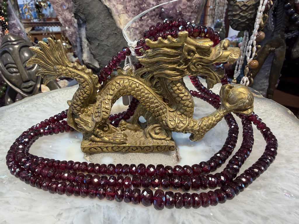 Stunning Natural Rhodolite Garnet Faceted Rondelles Beads