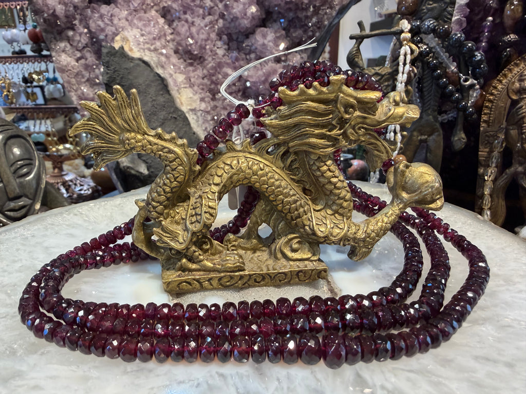 Stunning Natural Rhodolite Garnet Faceted Rondelles Beads