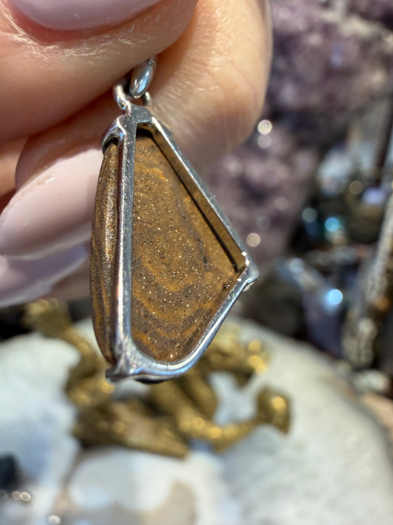 Boulder Opal Sterling Silver Silver Gemstone Pendant