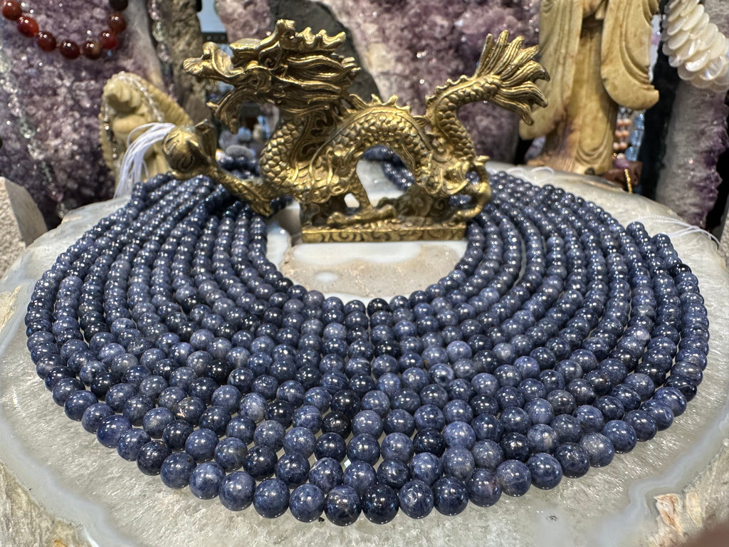 6mm Blue Sapphire Round Gemstone Beads