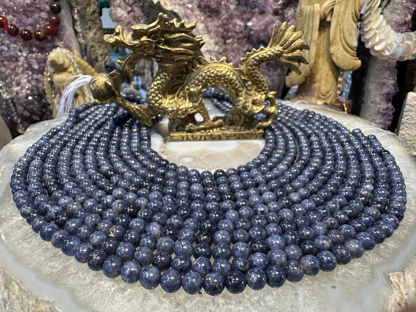 6mm Blue Sapphire Round Gemstone Beads