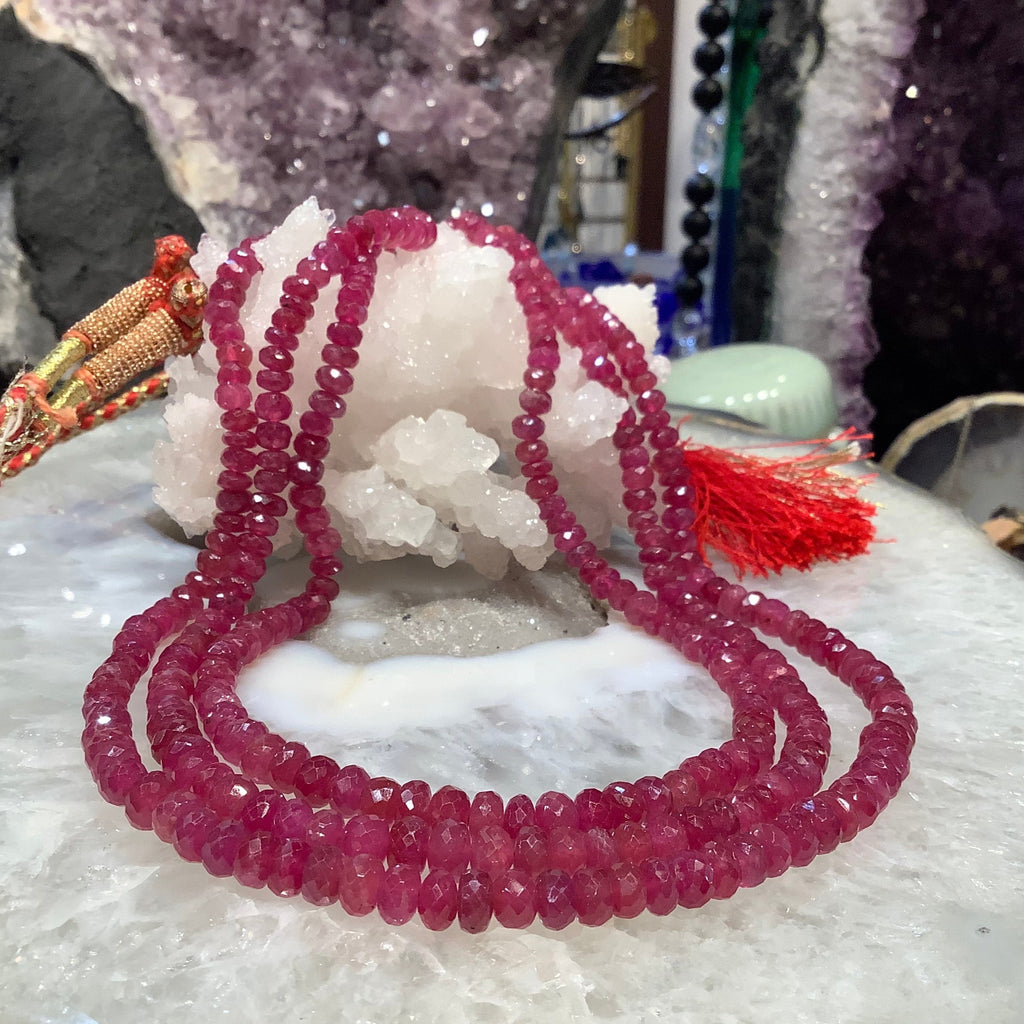 Stunning Natural Pink Sapphire Faceted Cut Gemstone Rondelle Beads