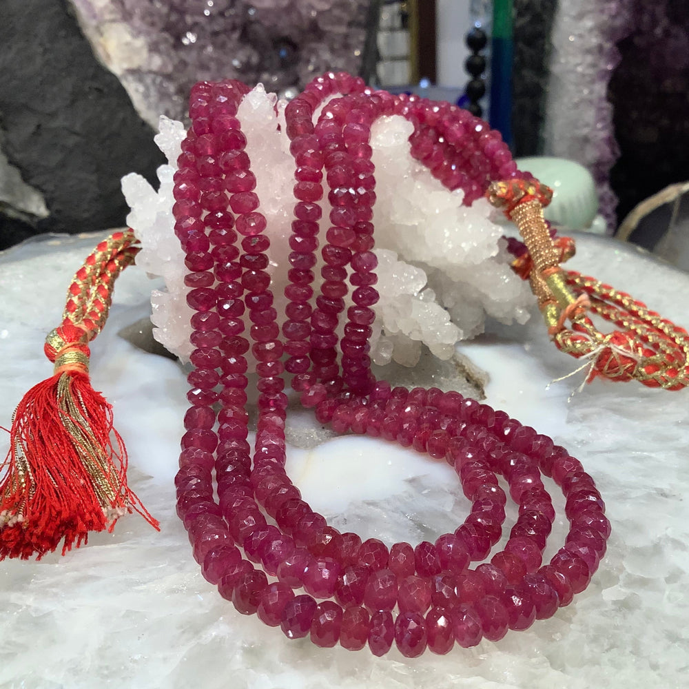Stunning Natural Pink Sapphire Faceted Cut Gemstone Rondelle Beads
