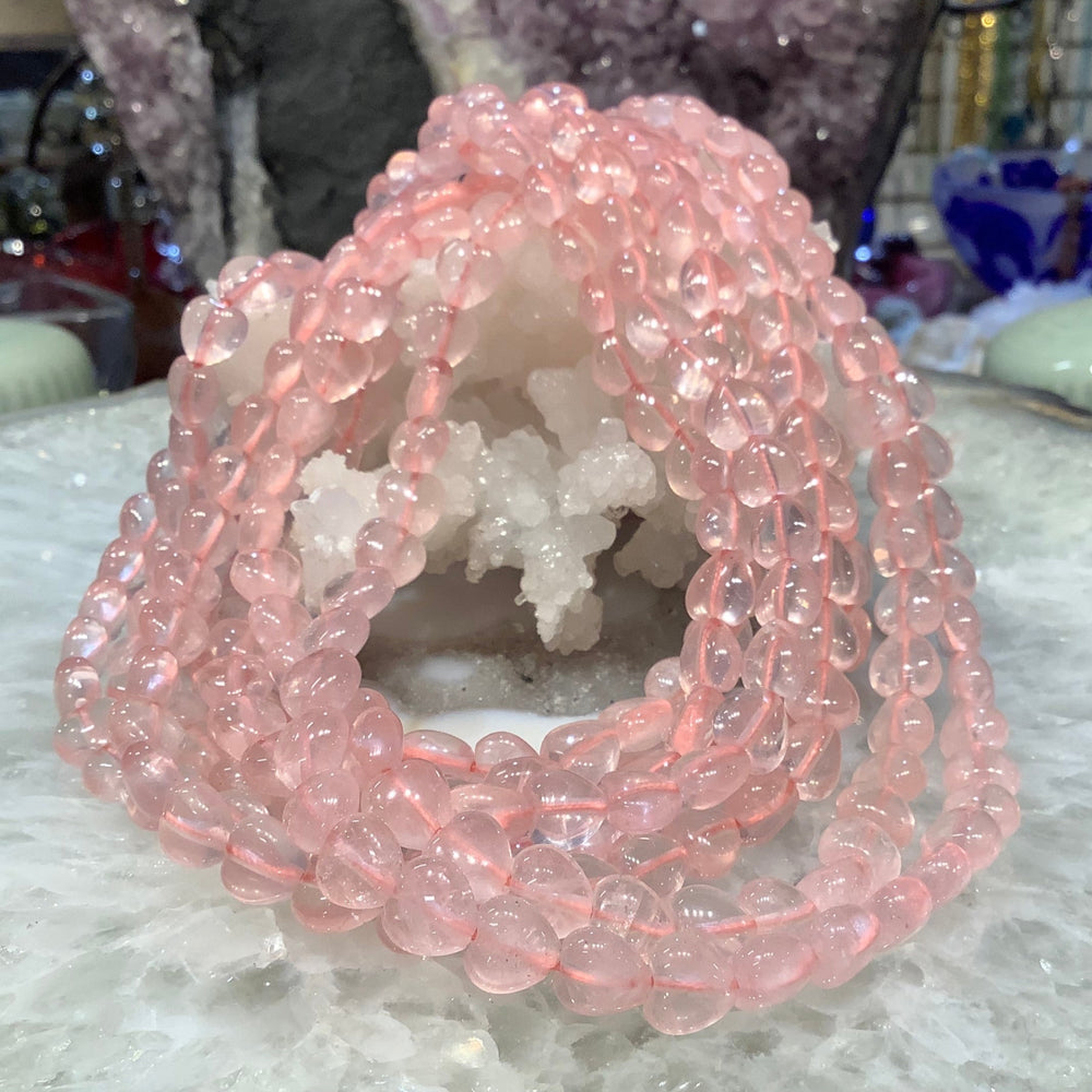 8mm Natural Rose Quartz Heart Gemstone Beads