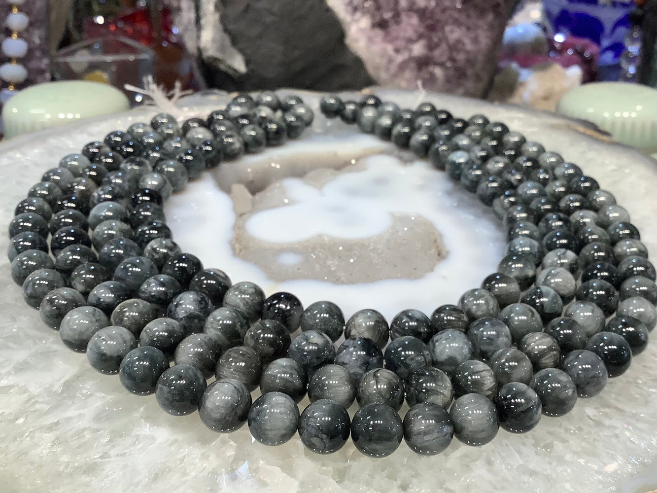 Hawks eye 10mm gemstone beads