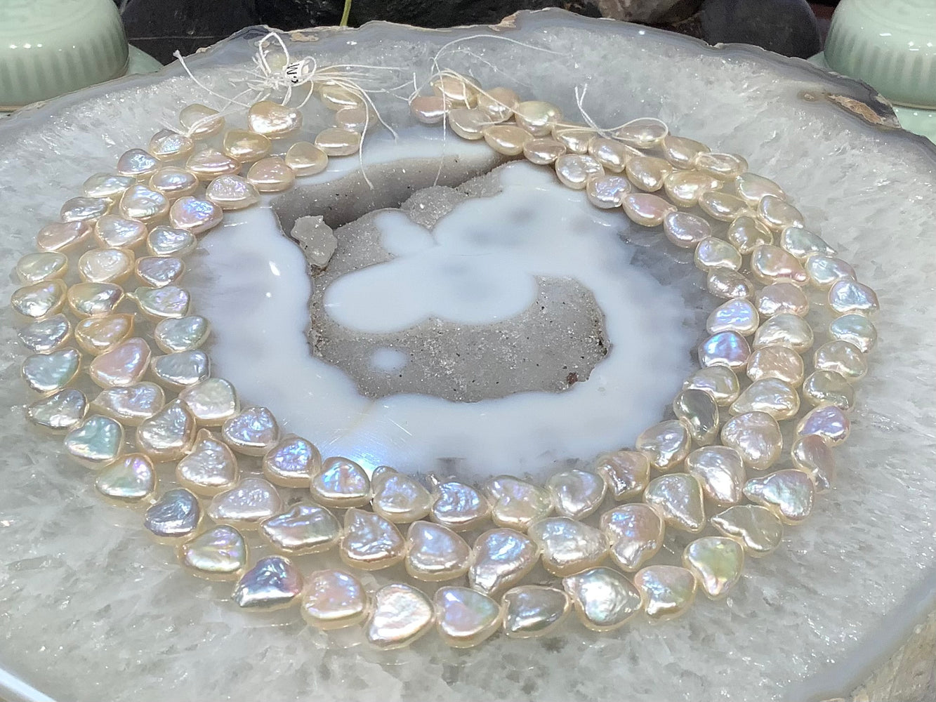 Heart shaped 10mm freshwater pearl beads