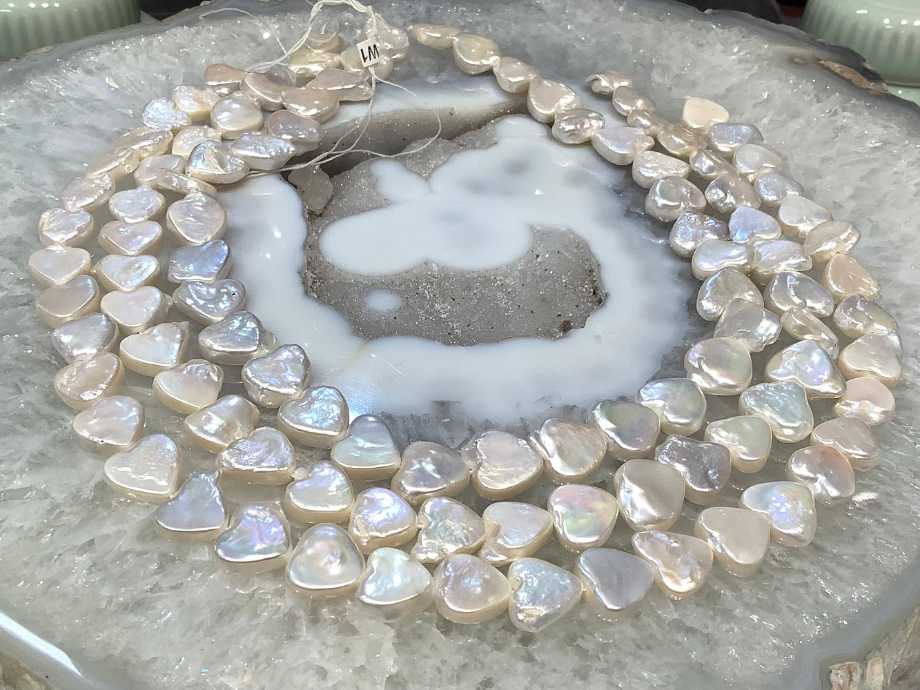 Natural White Heart shape 12mm freshwater pearl beads