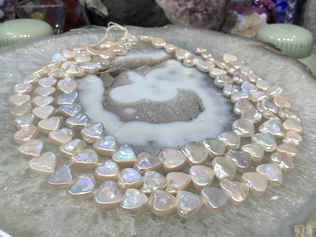 Natural White Heart shape 12mm freshwater pearl beads