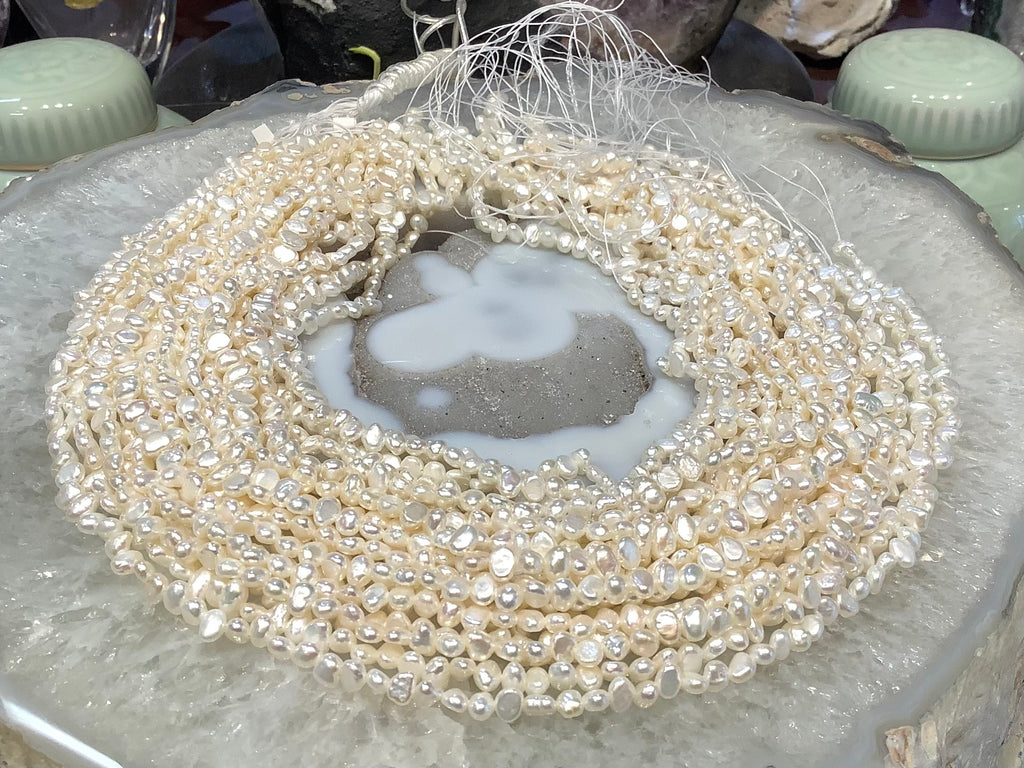 Ivory 4x5mm freshwater pearl beads