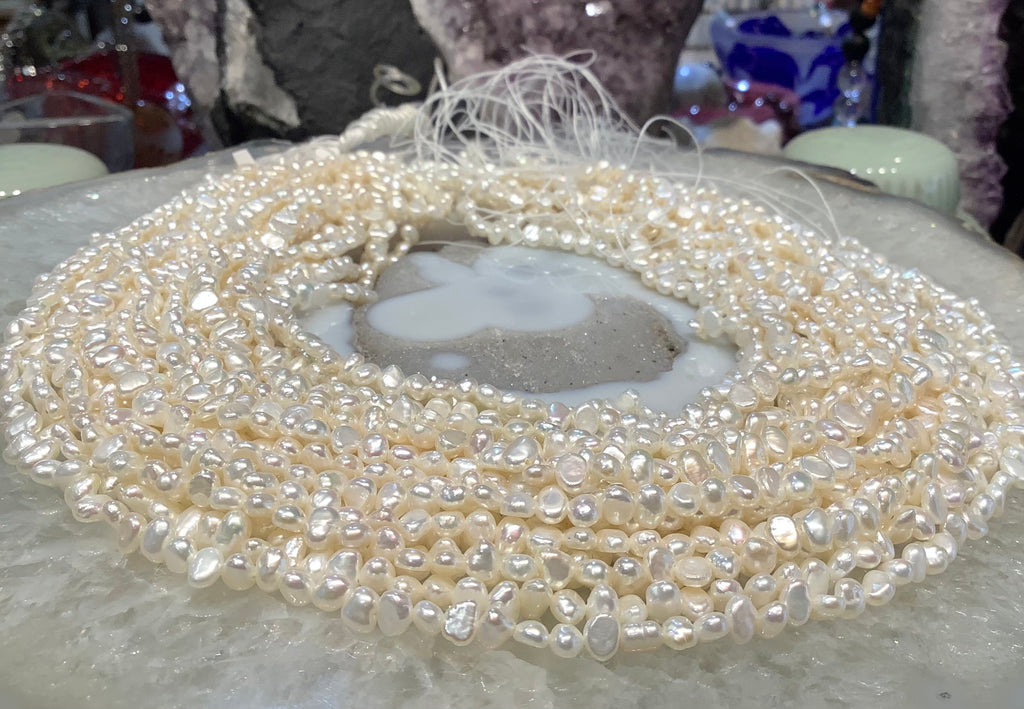 Ivory 4x5mm freshwater pearl beads