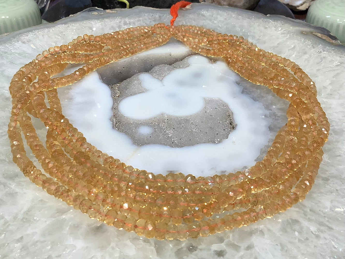 Citrine 4-6mm faceted graduated rondelle gemstones