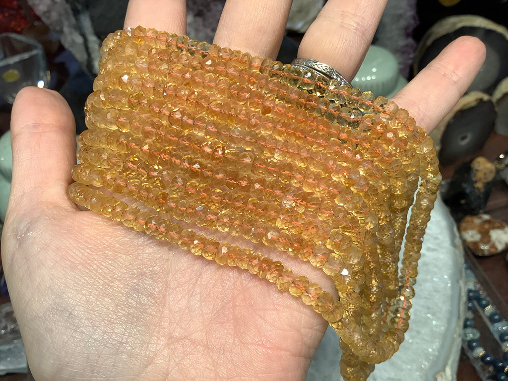 Citrine 4-6mm faceted graduated rondelle gemstones