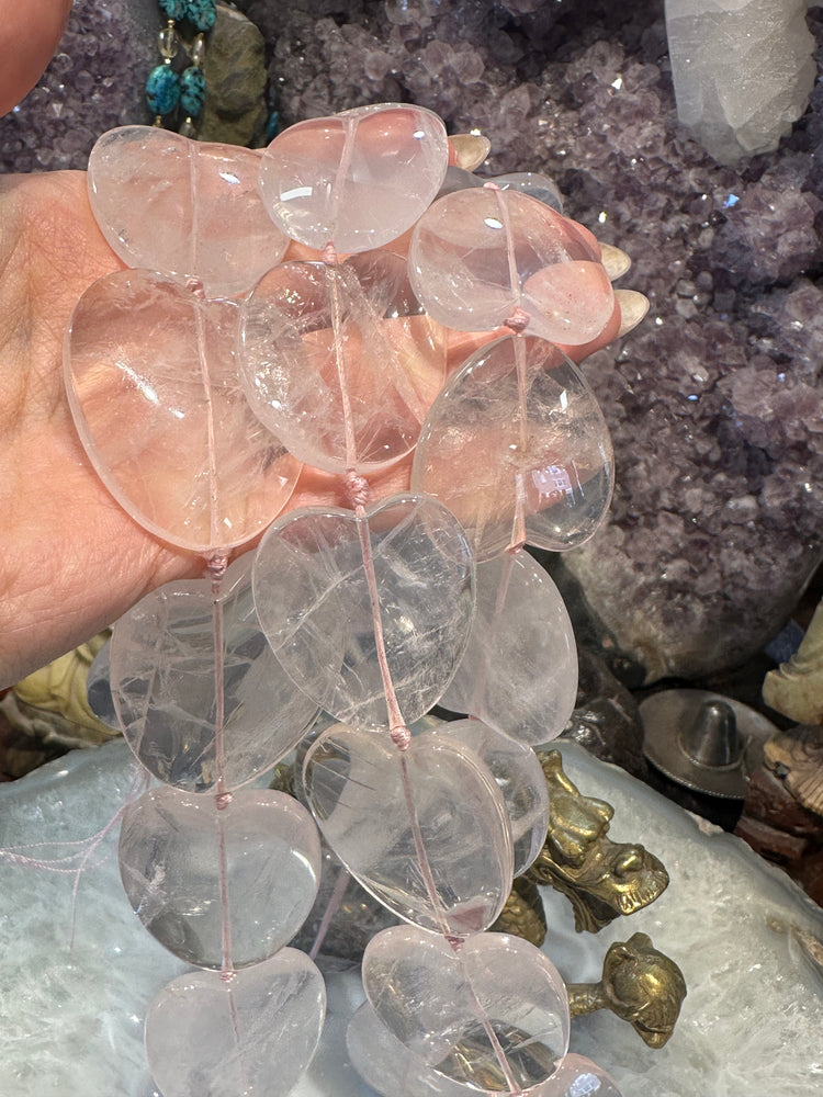Madagascar large rose quartz hearts