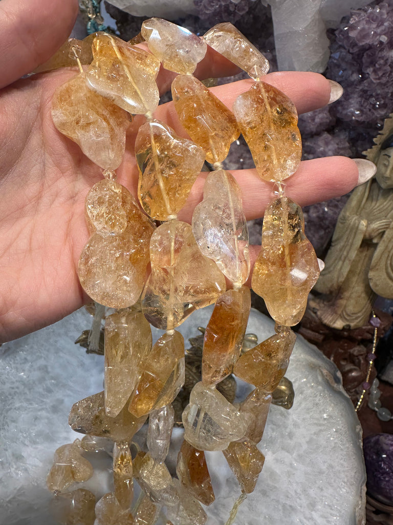 Citrine faceted gem 30-32mm cloud gemstones