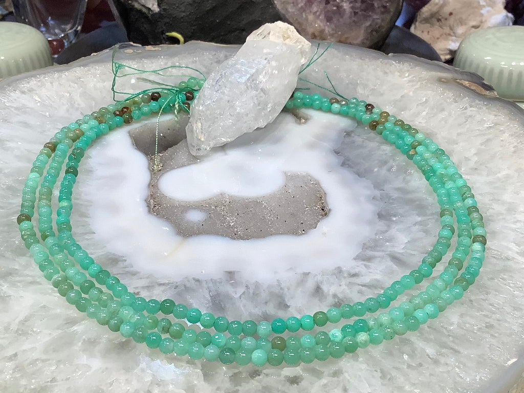 Chrysoprase bright green  4mm round gemstones