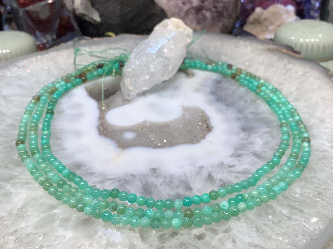 Chrysoprase bright green  4mm round gemstones
