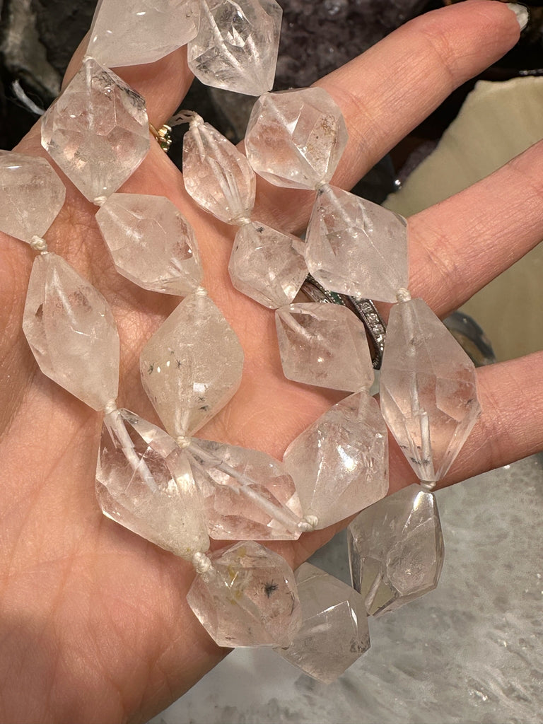 Rare One of A Kind Hollandite star Quartz faceted gemstone Beads