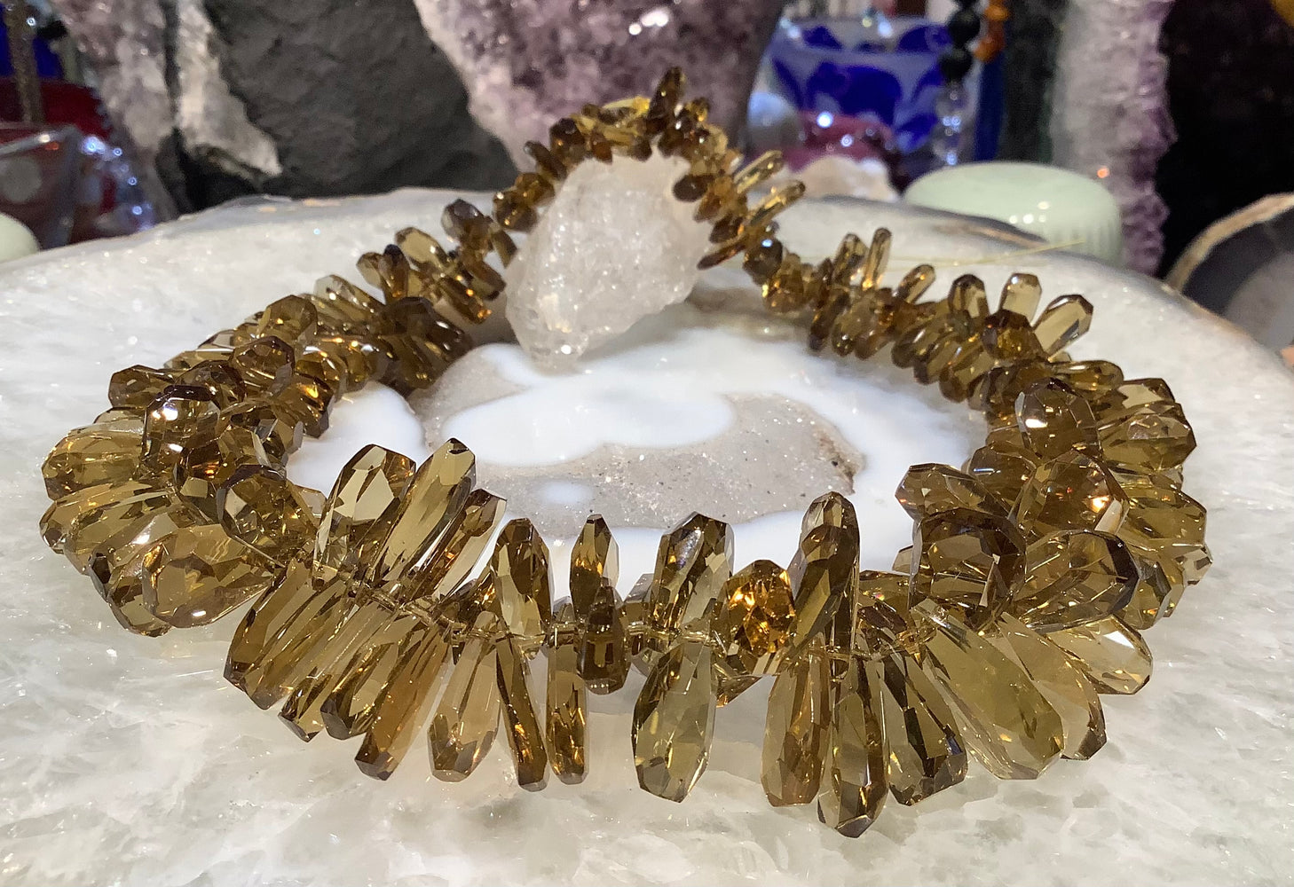 Stunning whiskey Quartz unique Faceted cut gemstone top drilled pendant beads
